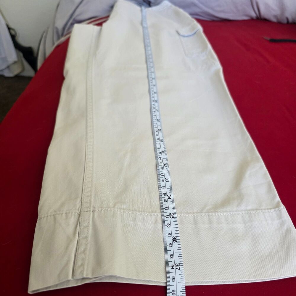Women's Cargo Pants Size 14 Khaki Cropped Casual Mid Rise Twill Utility - Picture 6 of 9